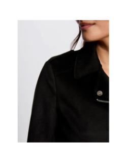 Veste perfecto zippé suédine gousmi noir femme - Morgan