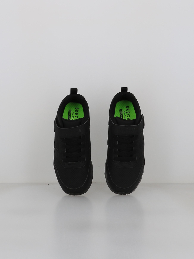 Baskets à scrach uno lite donex noir enfant - Skechers
