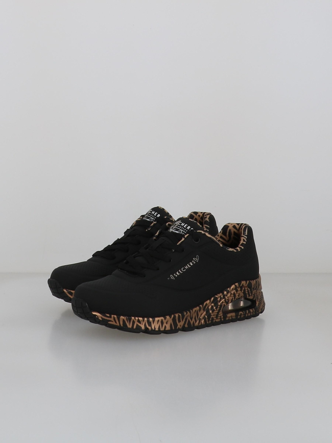 Baskets uno loving love noir doré femme - Skechers