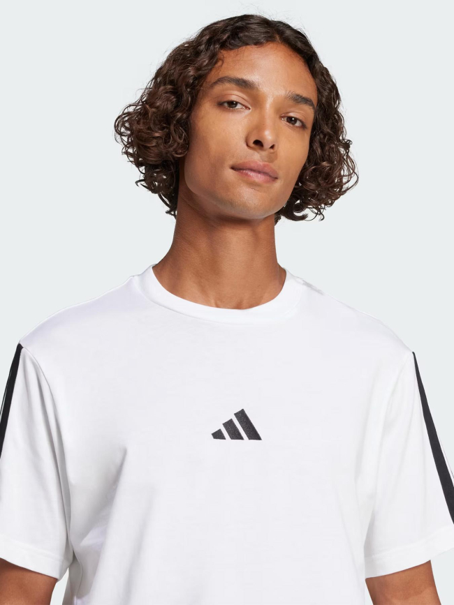 T-shirt 3 bandes essentials blanc homme - Adidas