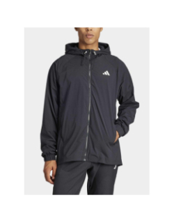 Veste de sport zippé à capuche tech app noir homme - Adidas