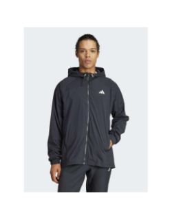 Veste de sport zippé à capuche tech app noir homme - Adidas