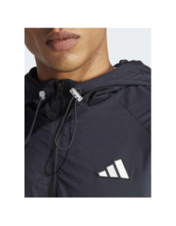 Veste de sport zippé à capuche tech app noir homme - Adidas