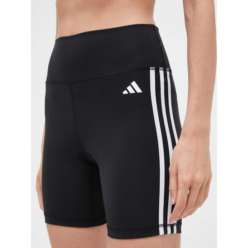 Short cycliste 3 bandes noir et blanc femme - Adidas