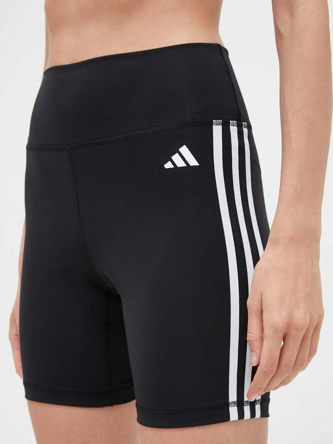Short cycliste 3 bandes noir et blanc femme - Adidas