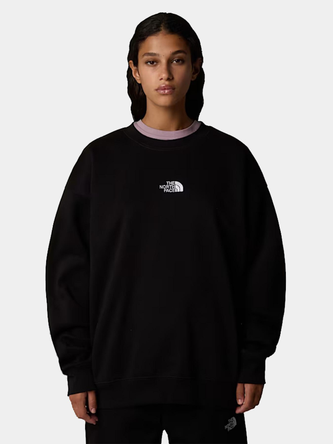 Sweat à col rond essential oversize noir femme - The North Face