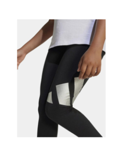 Legging de sport glam leg logo argenté noir fille - Adidas