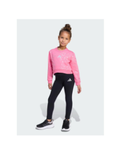 Ensemble sweat et legging glam rose et noir fille - Adidas