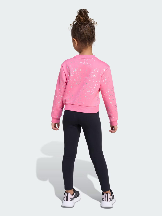 Ensemble sweat et legging glam rose et noir fille - Adidas