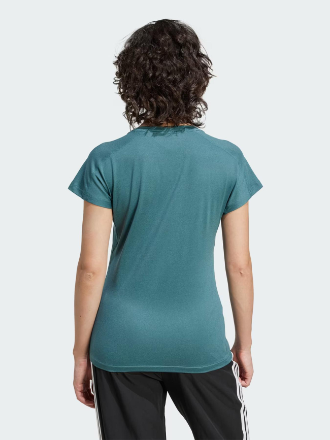 T-shirt à col en v train essentials bleu femme - Adidas