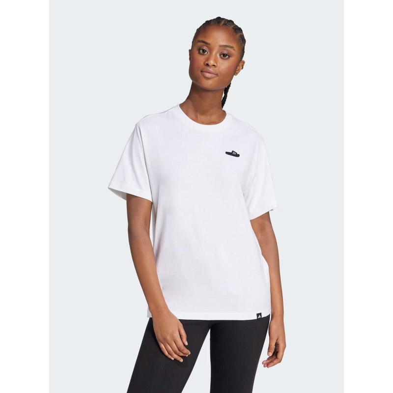 T-shirt lounge slide graphic blanc femme - Adidas