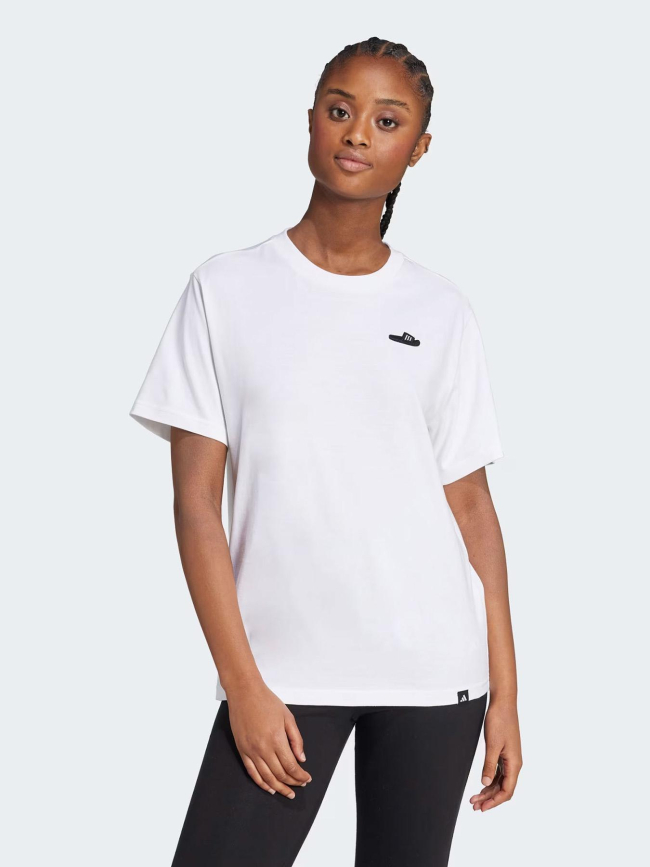 T-shirt lounge slide graphic blanc femme - Adidas