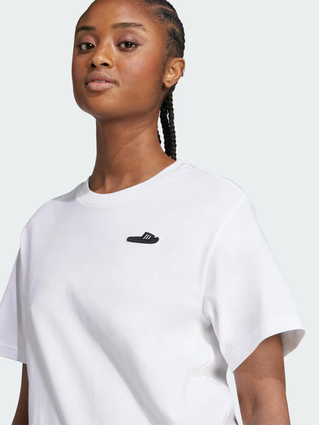 T-shirt lounge slide graphic blanc femme - Adidas