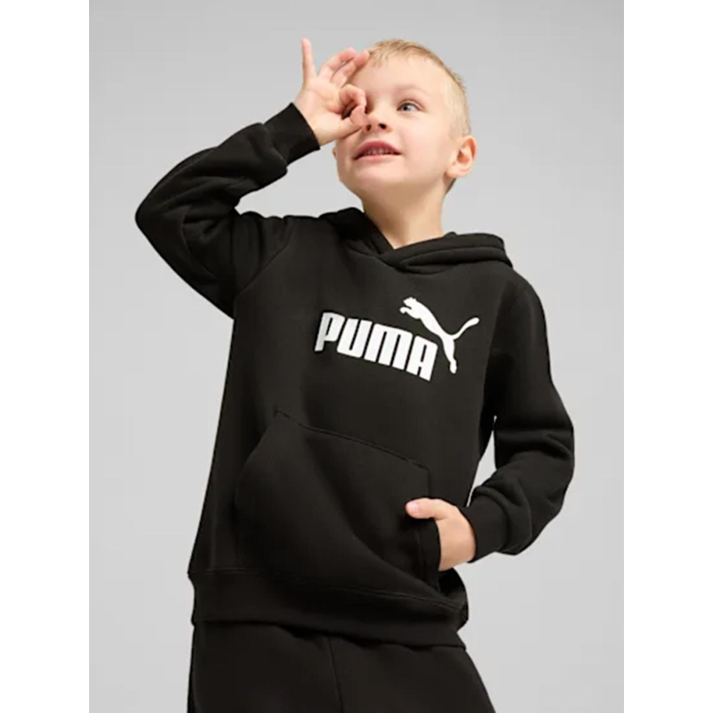 Sweat à capuche molletonné  à logo n° 1 ess noir enfant - Puma