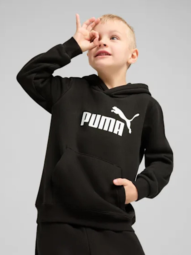 Sweat à capuche molletonné  à logo n° 1 ess noir enfant - Puma