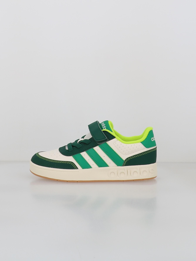 Baskets à scratch breakbase vert blanc enfant - Adidas