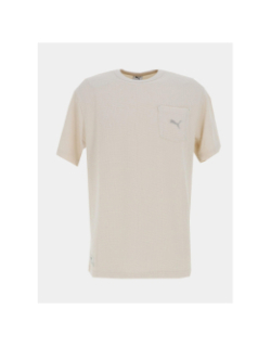T-shirt à texture gaufré class relaxed beige homme - Puma