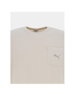 T-shirt à texture gaufré class relaxed beige homme - Puma