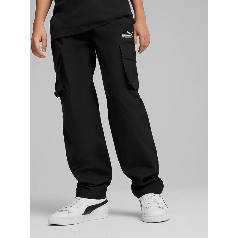 Pantalon cargo tissé à logo n° 1 ess noir garçon - Puma
