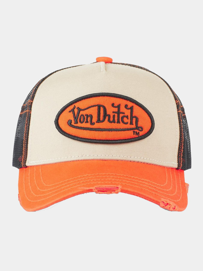 Casquette trucker summer orange et noir homme - Von Dutch