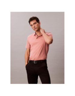 Polo à manches courtes en coton pima rose homme - Calvin Klein