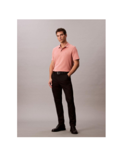 Polo à manches courtes en coton pima rose homme - Calvin Klein