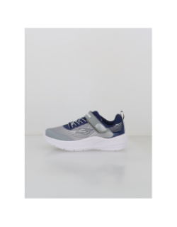 Baskets à scratch microspec advance gris bleu enfant - Skechers