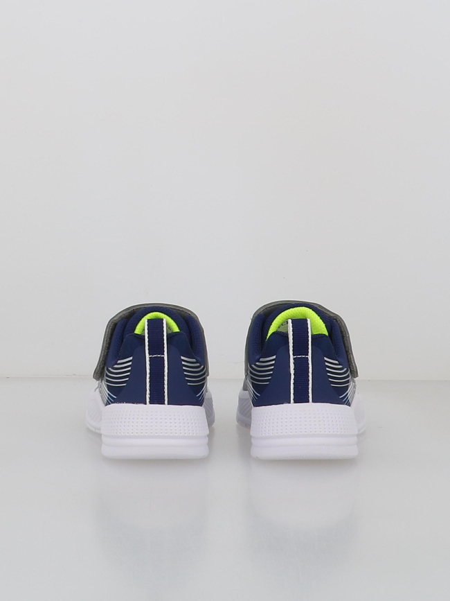 Baskets à scratch microspec advance gris bleu enfant - Skechers