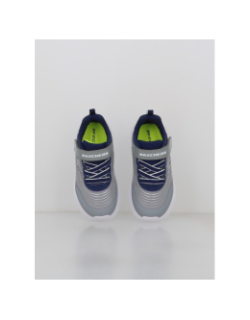 Baskets à scratch microspec advance gris bleu enfant - Skechers
