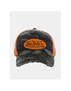 Casquette trucker camo usé vert et orange homme - Von Dutch