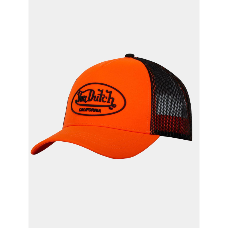 Casquette trucker fluo orange et noir adulte - Von Dutch