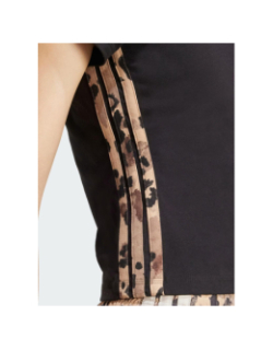 T-shirt de sport 3 stripes leopard aop noir femme - Adidas