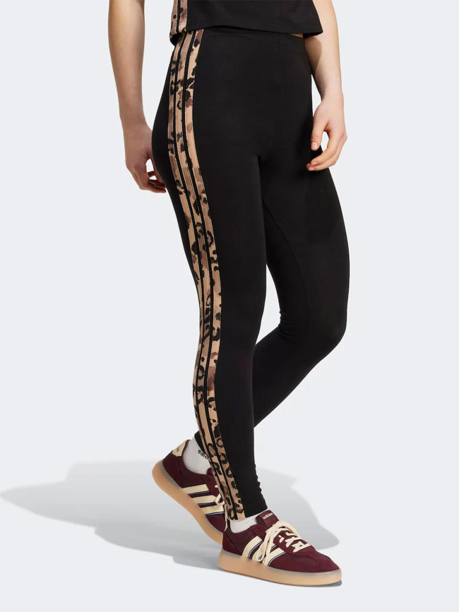 Legging de sport 3 stripes léopard noir femme - Adidas