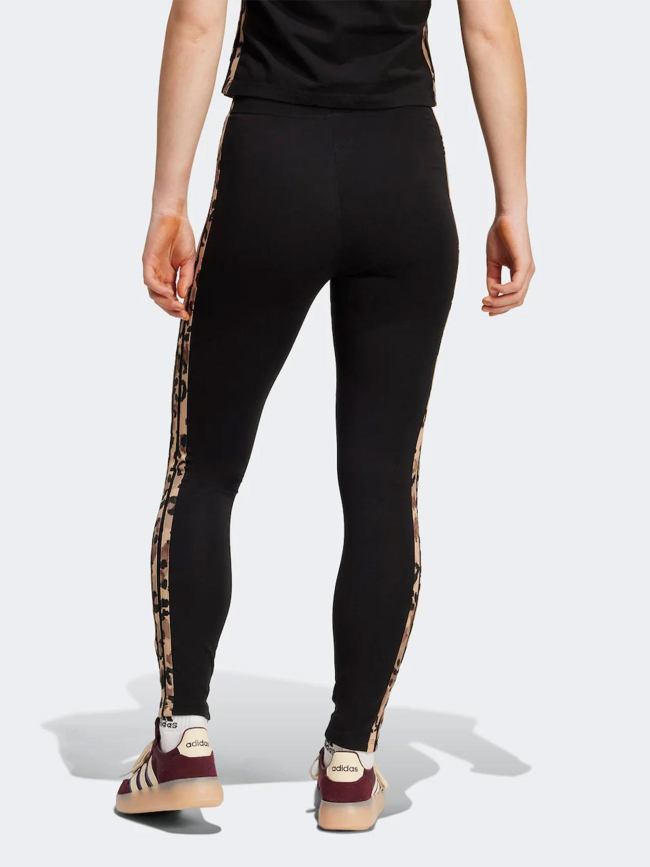 Legging de sport 3 stripes léopard noir femme - Adidas