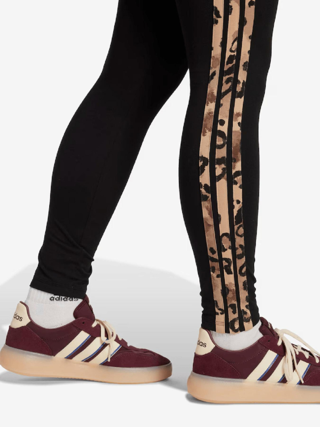 Legging de sport 3 stripes léopard noir femme - Adidas
