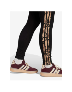 Legging de sport 3 stripes léopard noir femme - Adidas