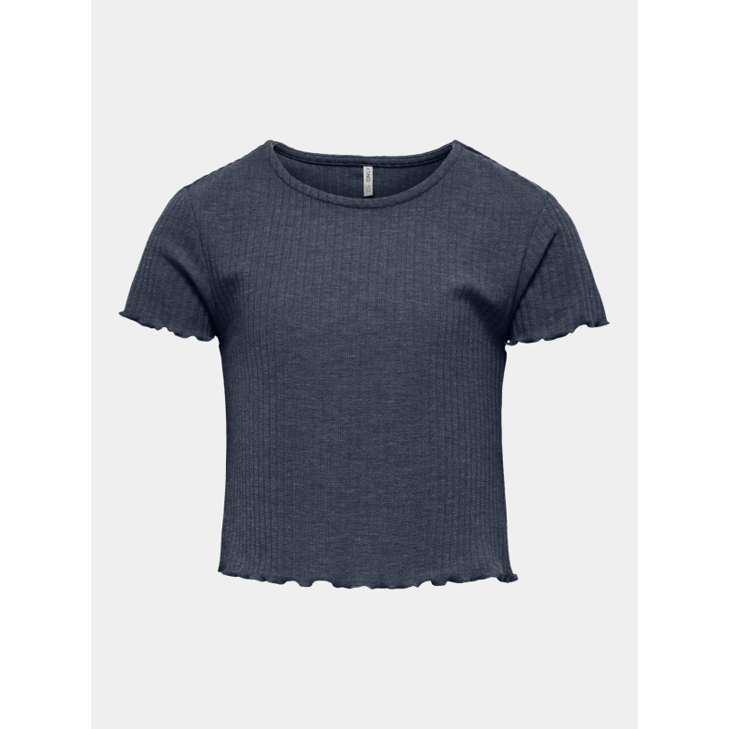 T-shirt côtelé kognella bleu marine fille - Only