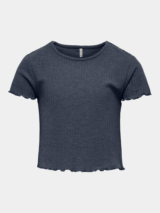T-shirt côtelé kognella bleu marine fille - Only