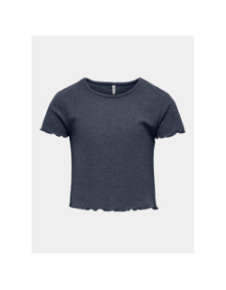 T-shirt côtelé kognella bleu marine fille - Only