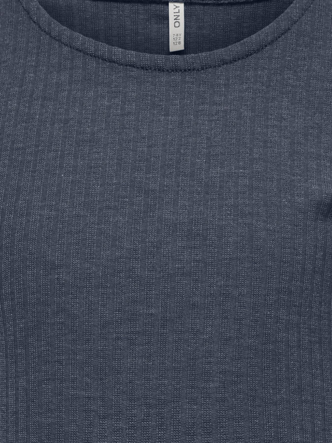 T-shirt côtelé kognella bleu marine fille - Only