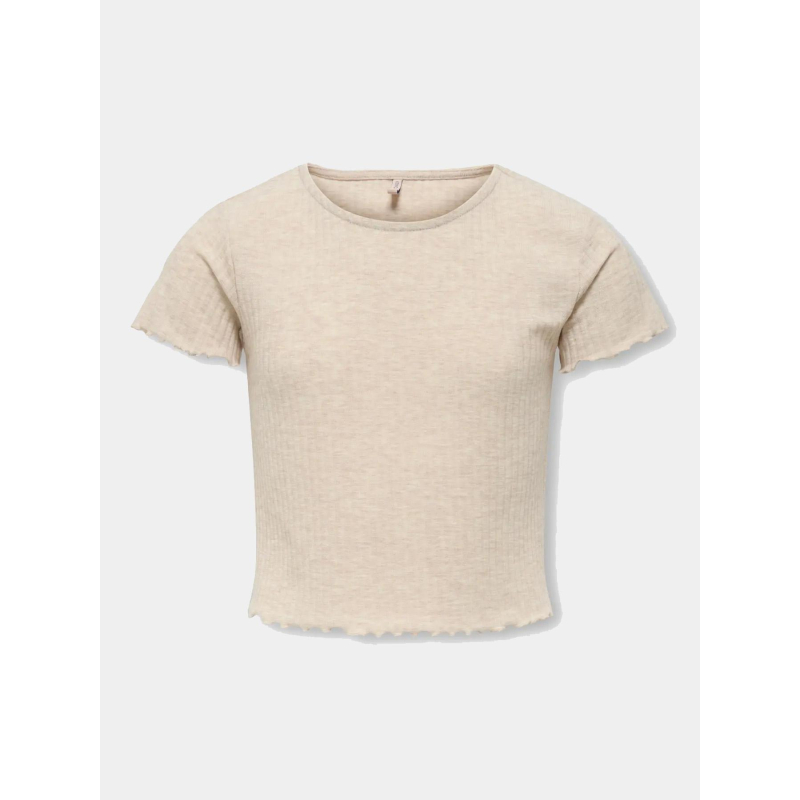T-shirt côtelé kognella beige fille - Only
