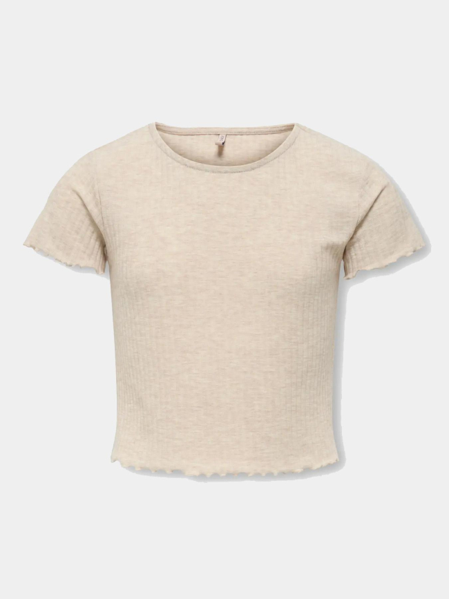 T-shirt côtelé kognella beige fille - Only