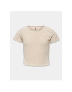 T-shirt côtelé kognella beige fille - Only