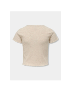 T-shirt côtelé kognella beige fille - Only