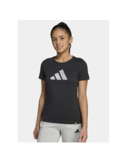 T-shirt jg glam logo argenté brillant noir fille - Adidas