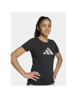 T-shirt jg glam logo argenté brillant noir fille - Adidas