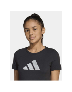 T-shirt jg glam logo argenté brillant noir fille - Adidas