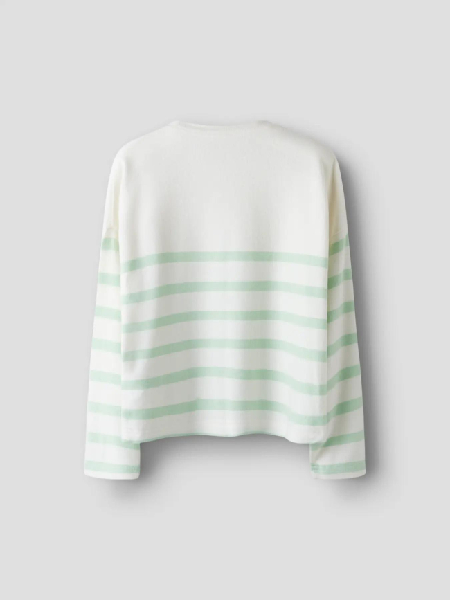 Pull fin à rayures nkfline beige et vert fille - Name It