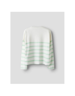 Pull fin à rayures nkfline beige et vert fille - Name It
