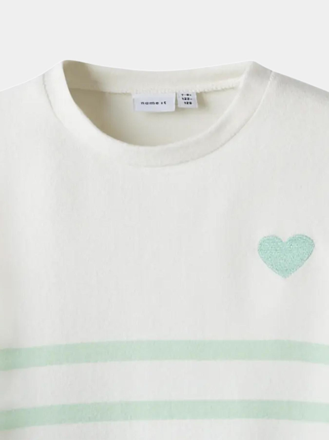 Pull fin à rayures nkfline beige et vert fille - Name It